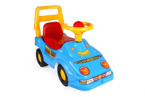Машинка для прогулянок гонщик синій фото