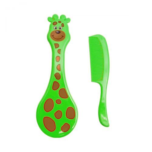 Щітка для волосся з гребінцем "Жираф" (зелений) фото
