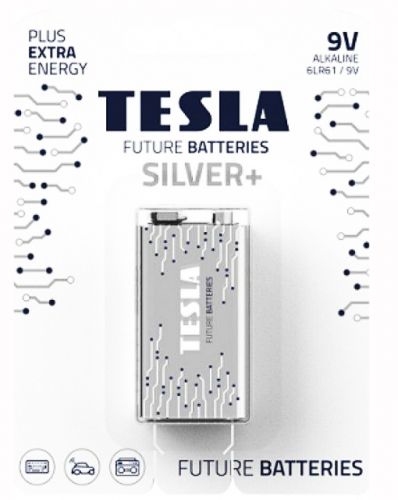 Батарейки TESLA 9V SILVER + (6LR61), 1 штука фото