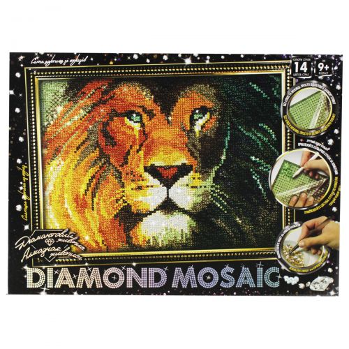 Алмазная живопись "DIAMOND MOSAIC.  Лев" фото