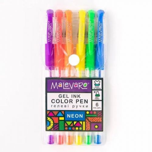 Набір різнокольорових ручок "Neon", 6 кольорів фото