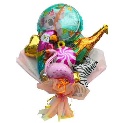Кулька-букет фольгована "Веселий зоопарк" фото