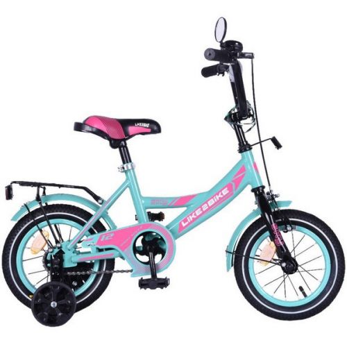 Велосипед дитячий 2-х коліс. 12'' 211204(1 шт)Like2bike Sky, бірюзовий, рама сталь, з дзвінком, руч. гальмо, зборка 75% фото