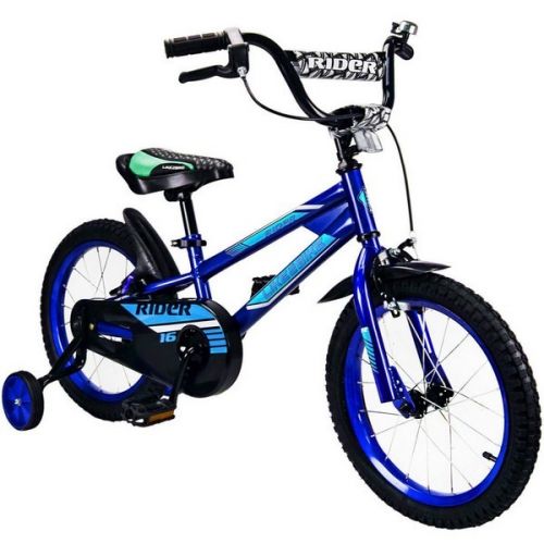 Велосипед дитячий 2-х коліс. 12'' 211207 (1 шт) Like2bike Rider, синій, рама сталь, зі дзвінком, руч. гальмо, збірка 75% фото