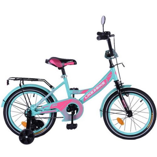 Велосипед дитячий 2-х коліс. 16'' 211601(1 шт)Like2bike Sky, бірюзовий, рама сталь, з дзвінком, руч. гальмо, зборка 75% фото