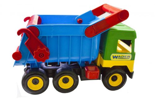 Уцiнка.  Самоскид "Middle truck", синій - трещина в кузове, желтый цвет фото