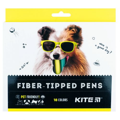 Набір фломастерів "Kite Dogs" (18 шт) фото