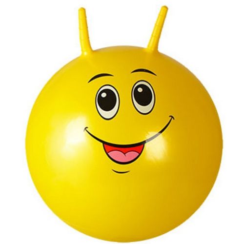 Мʼяч фітбол "Смайлики" роги, 45 см (жовтий) фото