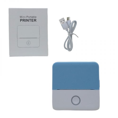 Портативний термопринтер "Portable mini printer" (блакитний) фото