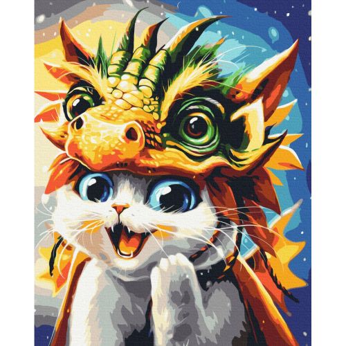 Картина по номерах "Котик Драконь" 40x50 см фото