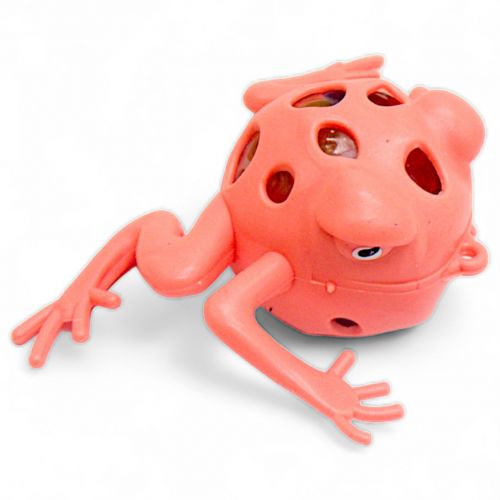 Іграшка-антистрес з орбізами "Жабка", коралова фото