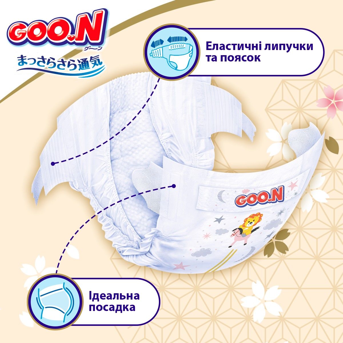 Підгузки Goo. N Premium Soft для дітей (розмір 5(XL), 12-20 кг, 40 шт. )