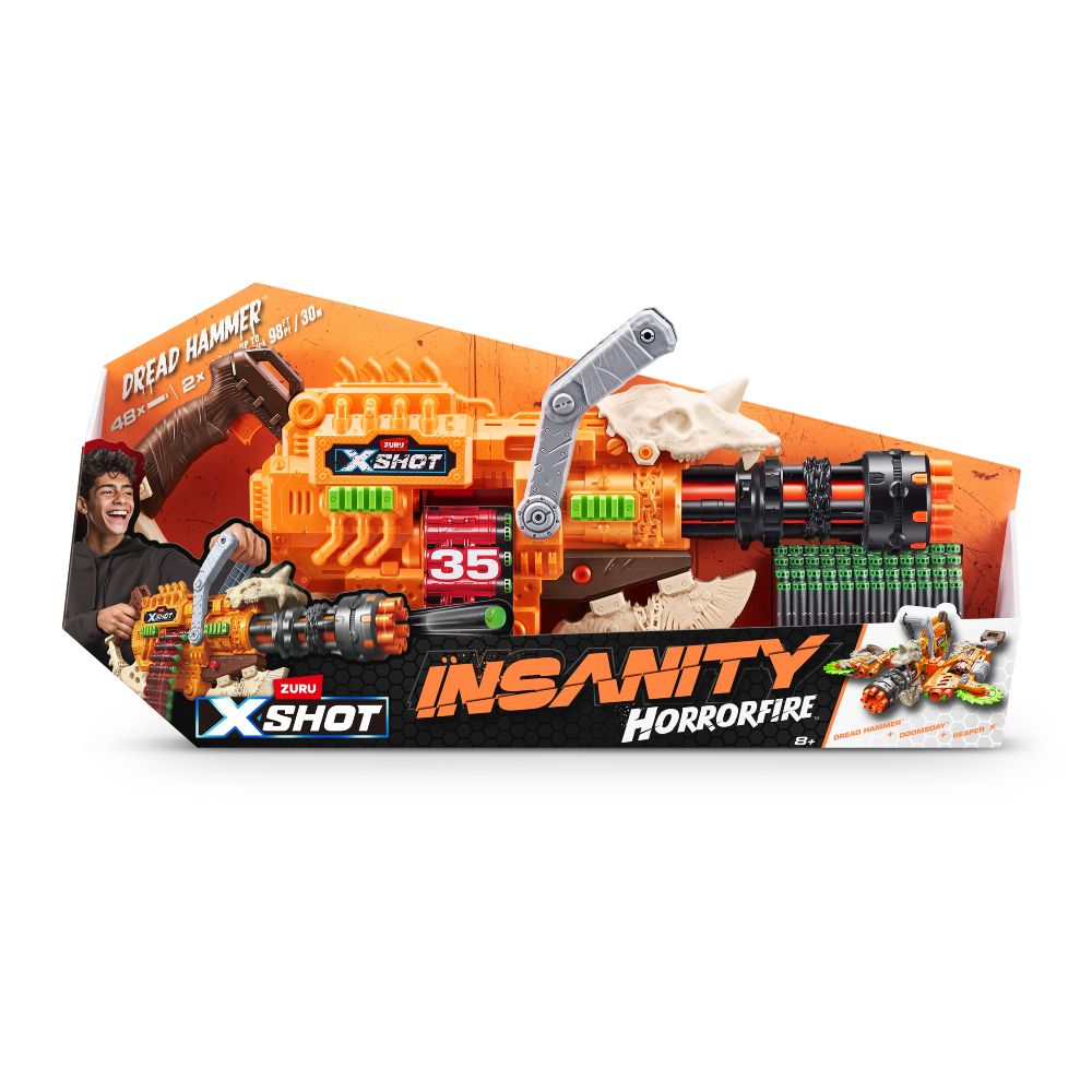X-Shot Швидкострільний бластер Insanity Horrorfire Dread Hammer (48 патронів) фото 10 X-Shot Швидкострільний бластер Insanity Horrorfire Dread Hammer (48 патронів) фото 10