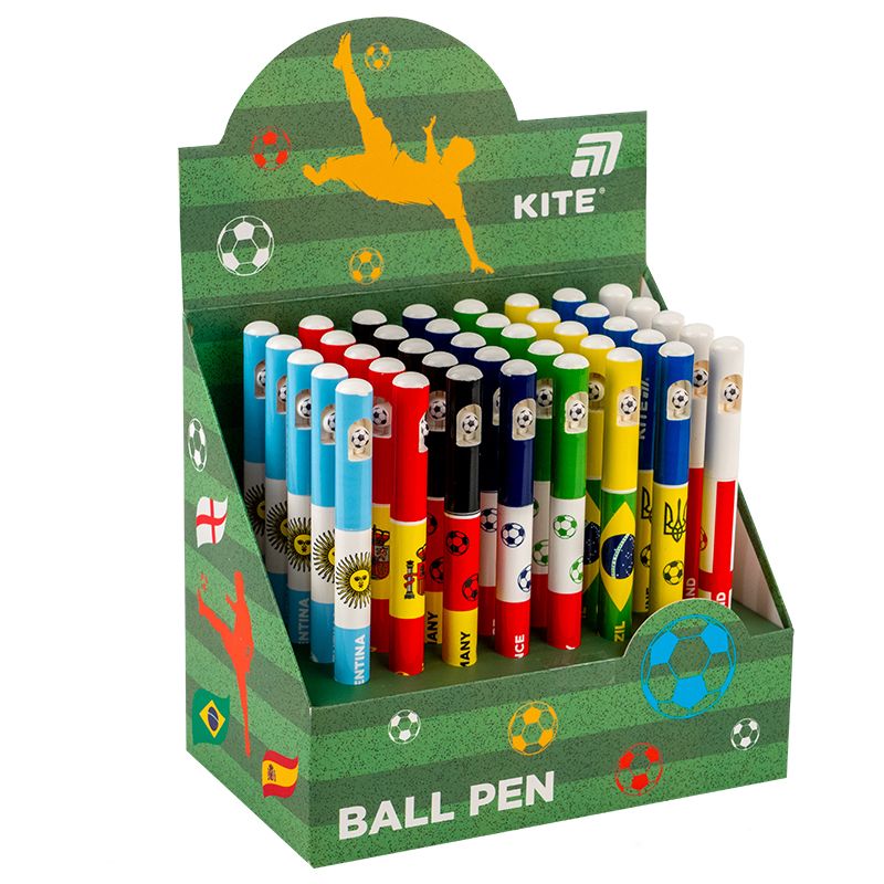Ручка кулькова автоматична Football nations, синя  фото 10
