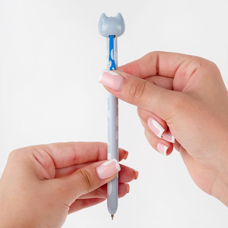 Ручка кулькова автоматична Funny cat, синя  фото 10