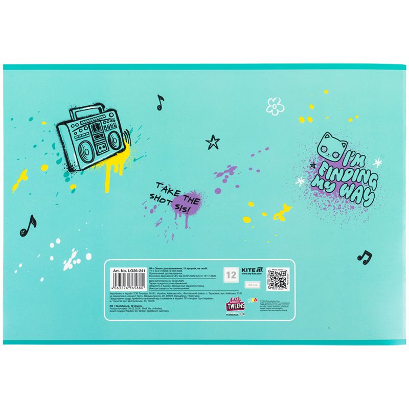 Зошит для малювання, 12 арк. , скоба, гібр.  лак + УФ лак,  LO  фото 10