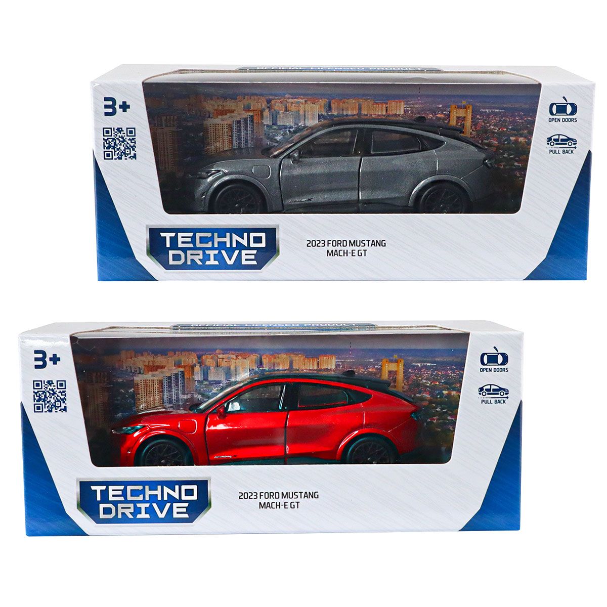 Автомодель - Ford Mustang Mach-E GT 2023 (красный, серебристо-серый)  фото 10
