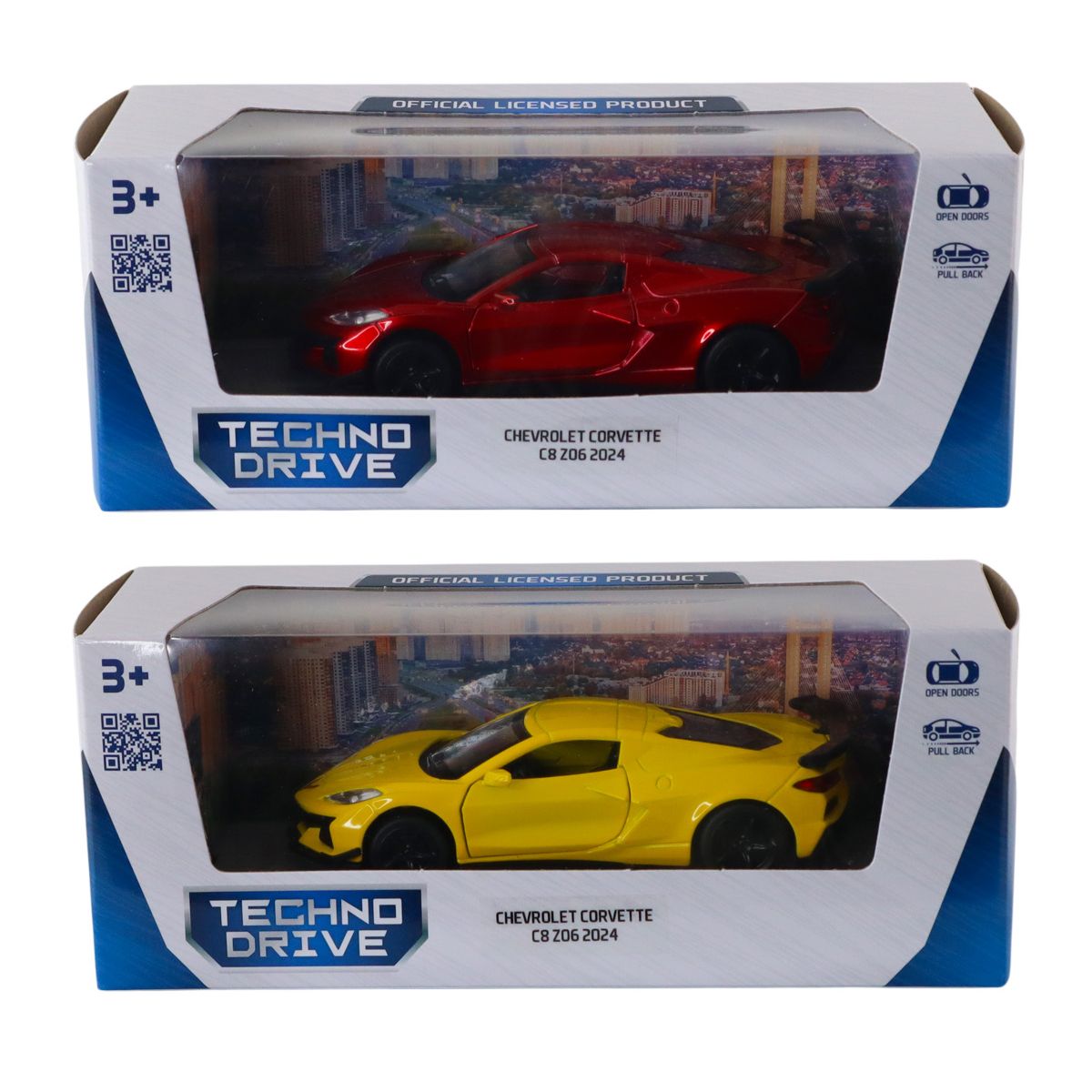 Автомодель – Chevrolet Corvette C8 Z06 2024 (желтый, красный)  фото 10