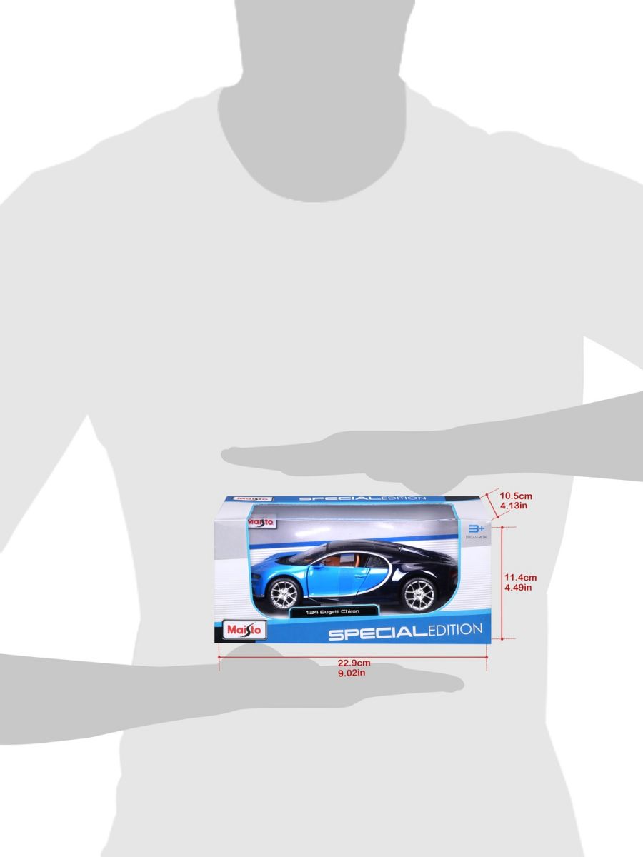 Автомодель в масштабе 1:24 - Bugatti Chiron синий металлик  фото 10