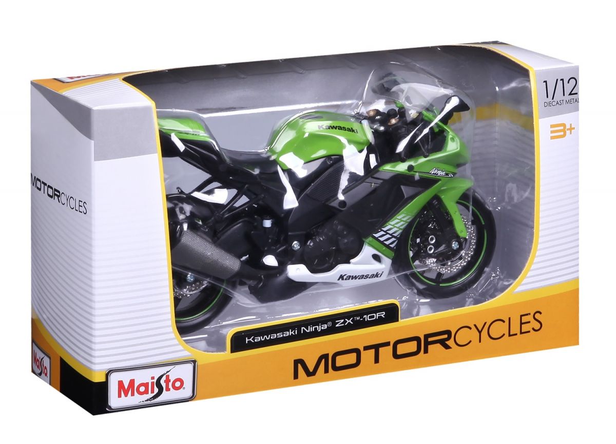 Мотоцикл игрушечный Kawasaki Ninja ZX-10R в масштабе 1:12  фото 10