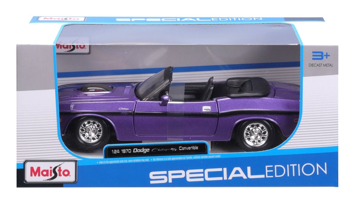Машинка іграшкова 1970 Dodge Challenger R/T Convertible, масштаб 1:24  фото 10