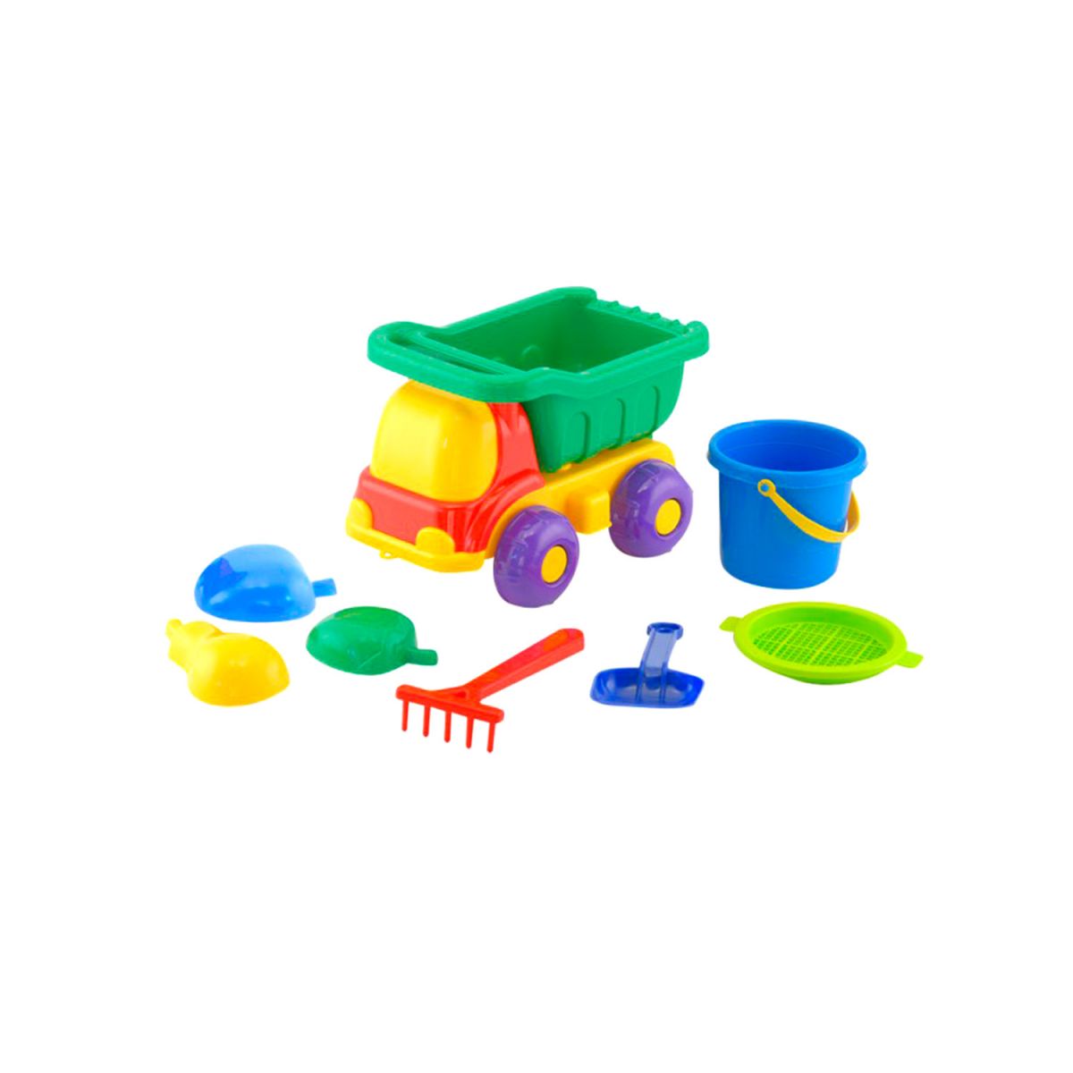 Машинка "Бджілка №3" з пісочним набором (зелена)  фото 1