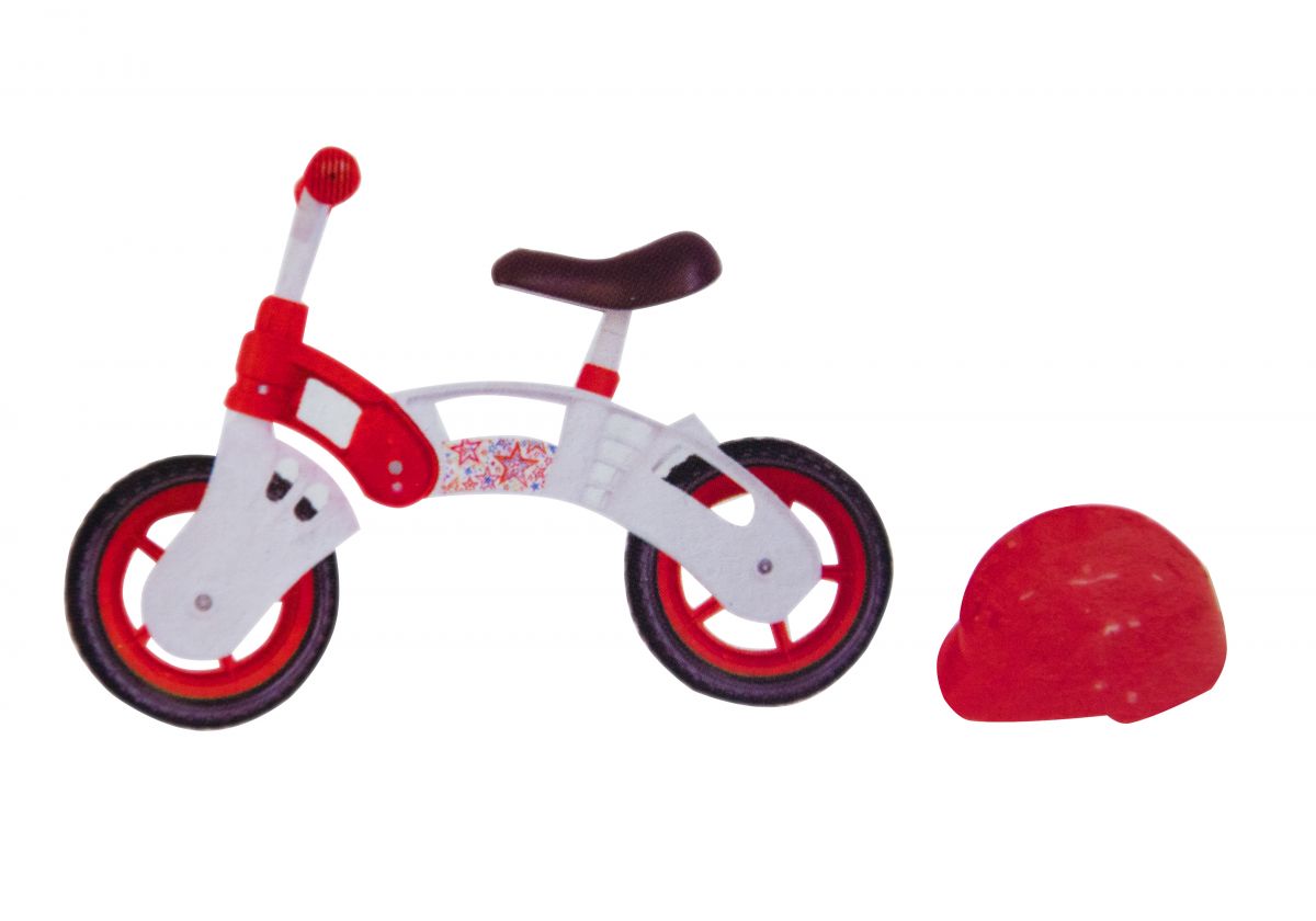 Біговел "Star Bike" з шоломом, 10 "(біло-червоний)