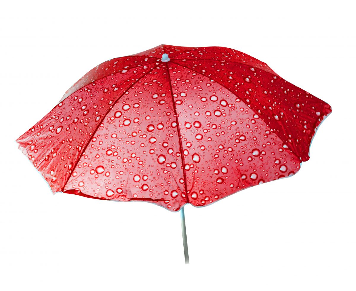 Зонт пляжный "Капельки" (красный)