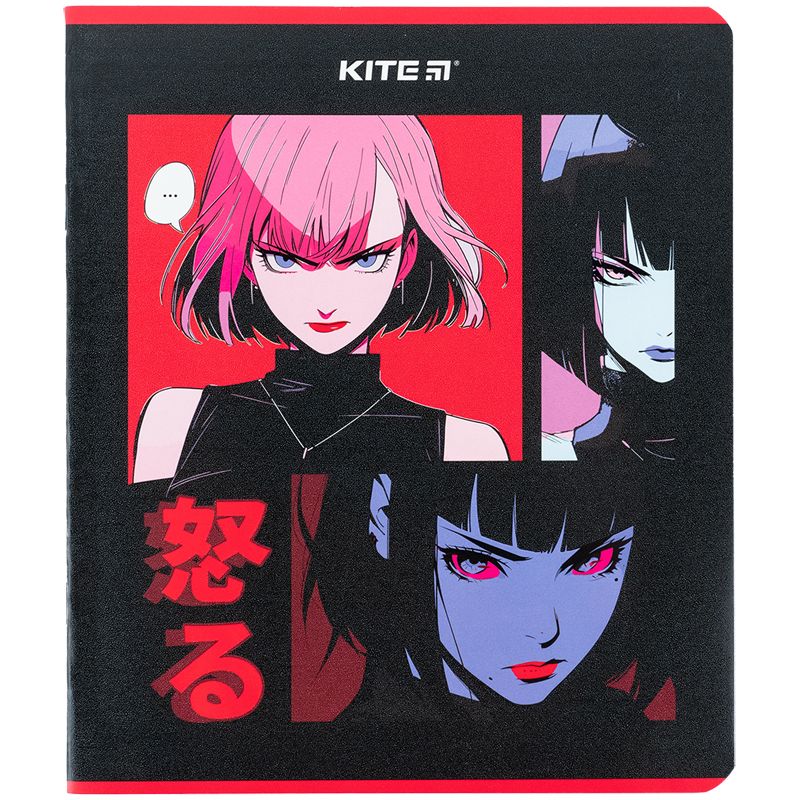 Зошит 48 арк. , кл. , гібр.  лак + УФ лак, Kite Anime  фото 11