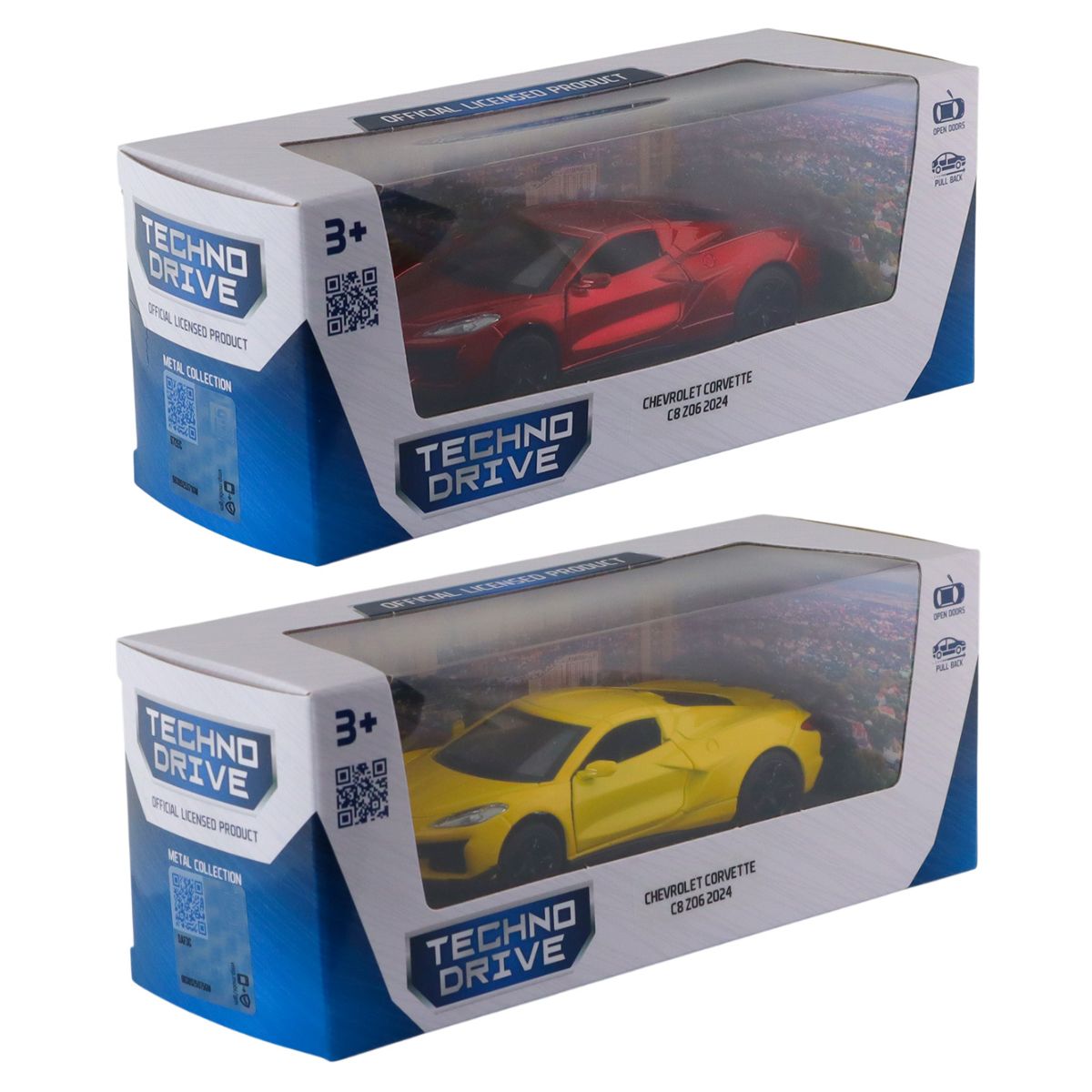 Автомодель – Chevrolet Corvette C8 Z06 2024 (желтый, красный)  фото 11