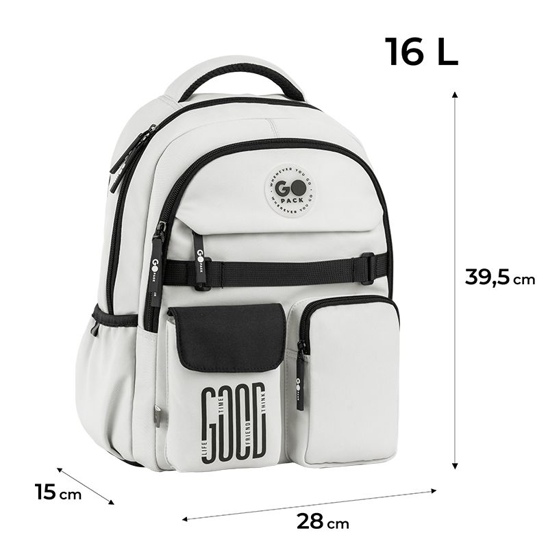 Рюкзак GoPack Education 183 светло-серый (39,5x28x15 см)  фото 11