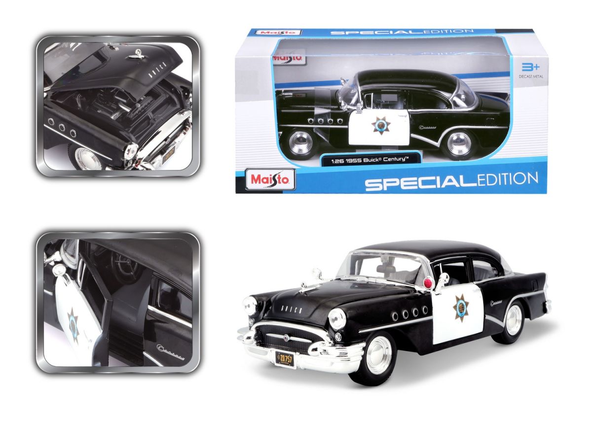 Автомодель в масштабе 1:26 - 1955 Buick Century черный  фото 11