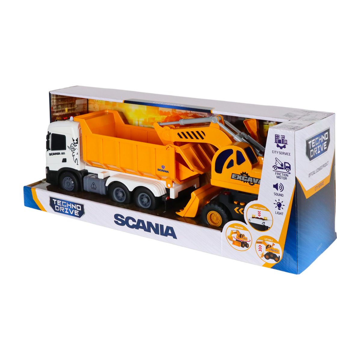 Ігровий набір серії 2 in 1 Truck – Самоскид Scania і екскаватор (світло, звук)  фото 11