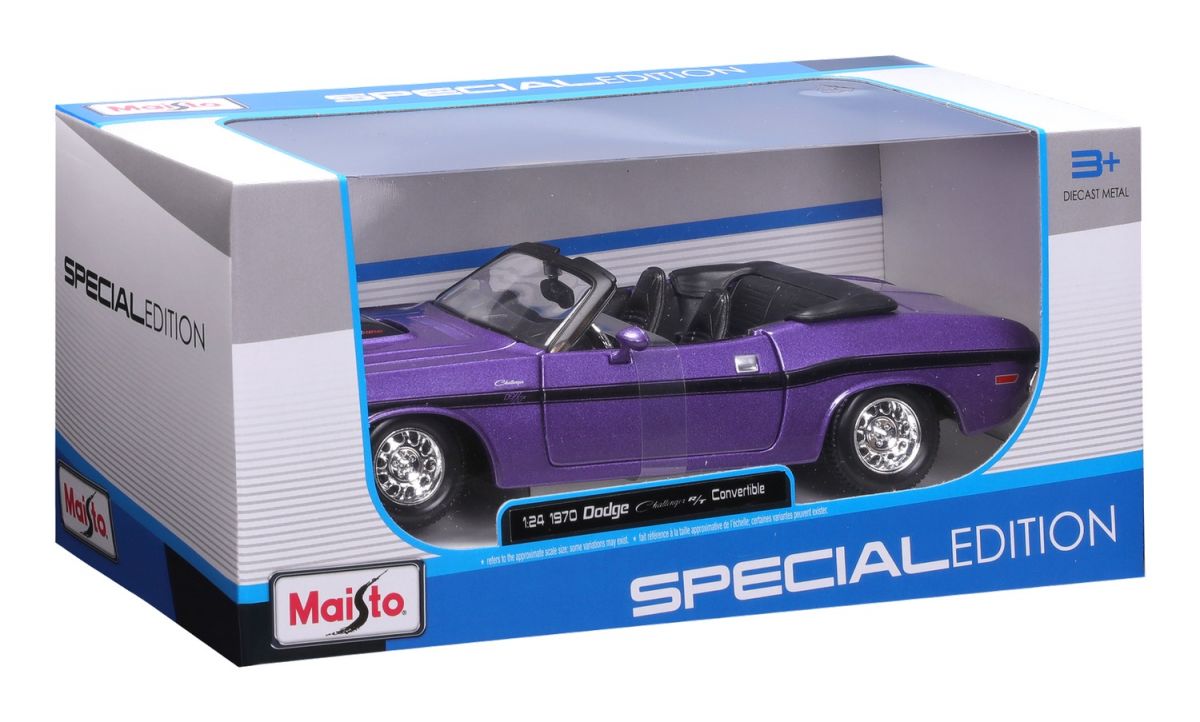 Машинка іграшкова 1970 Dodge Challenger R/T Convertible, масштаб 1:24  фото 11