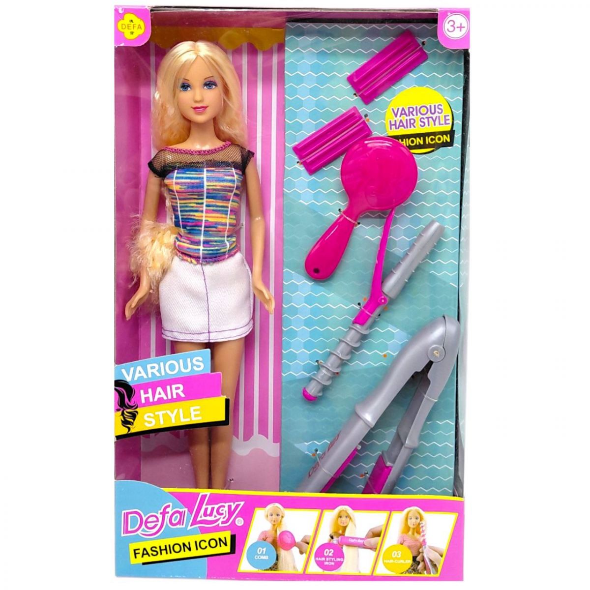 Лялька DEFA 30 см, з набором стиліста  фото 1