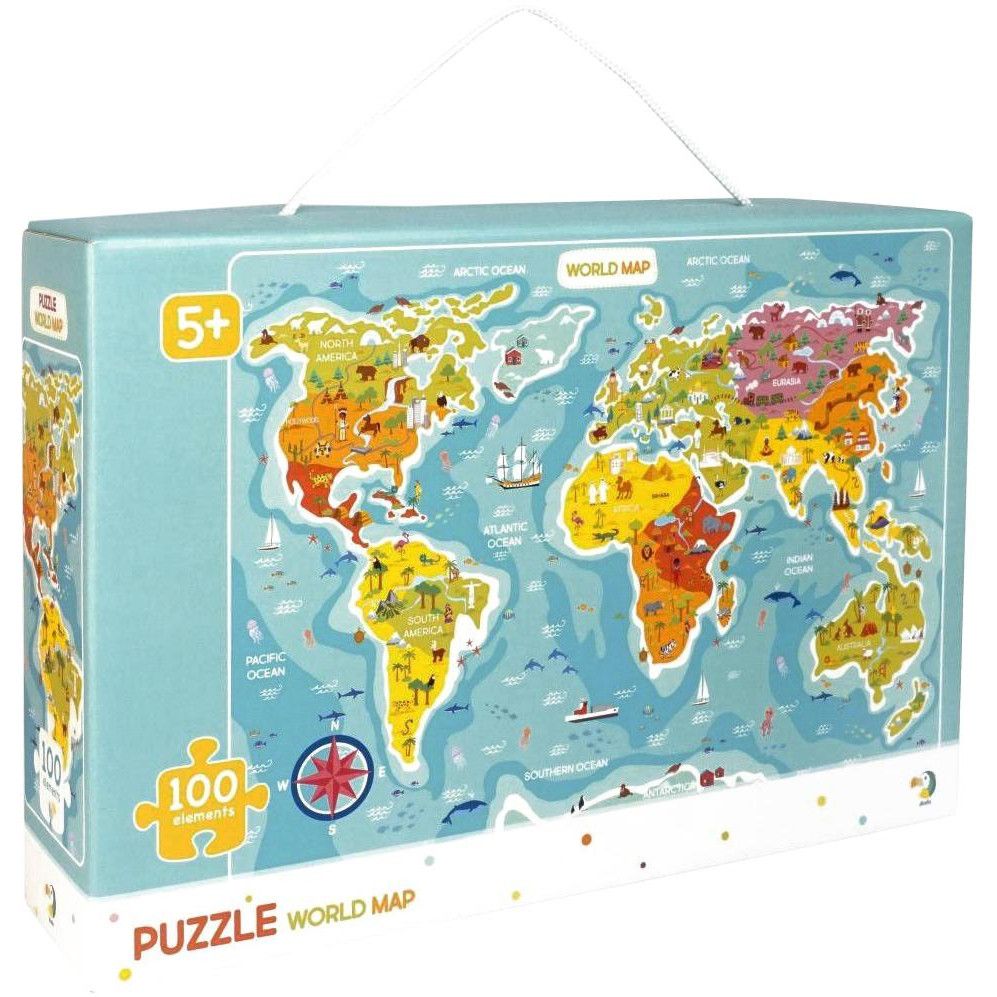 Пазли "Карта світу", 100 елементів (англійська мова)
