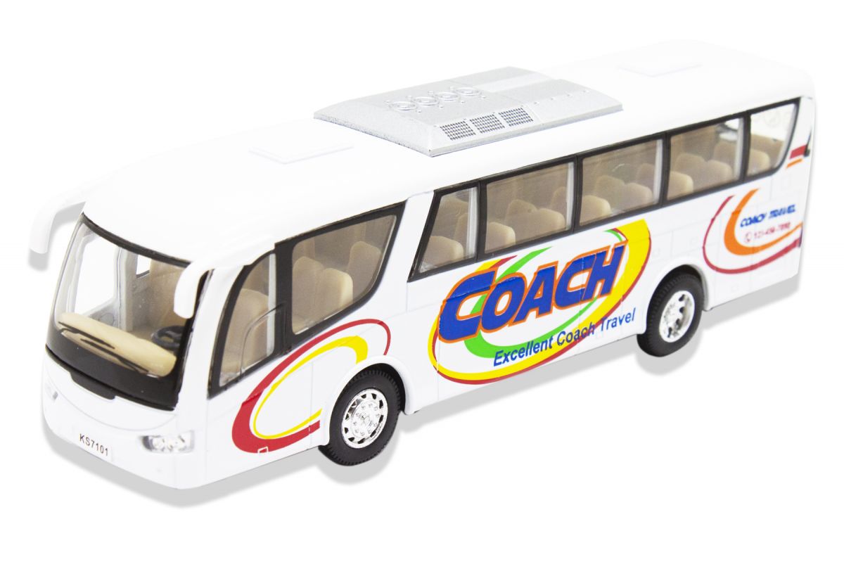 Инерционный автобус "Coach" (белый)
