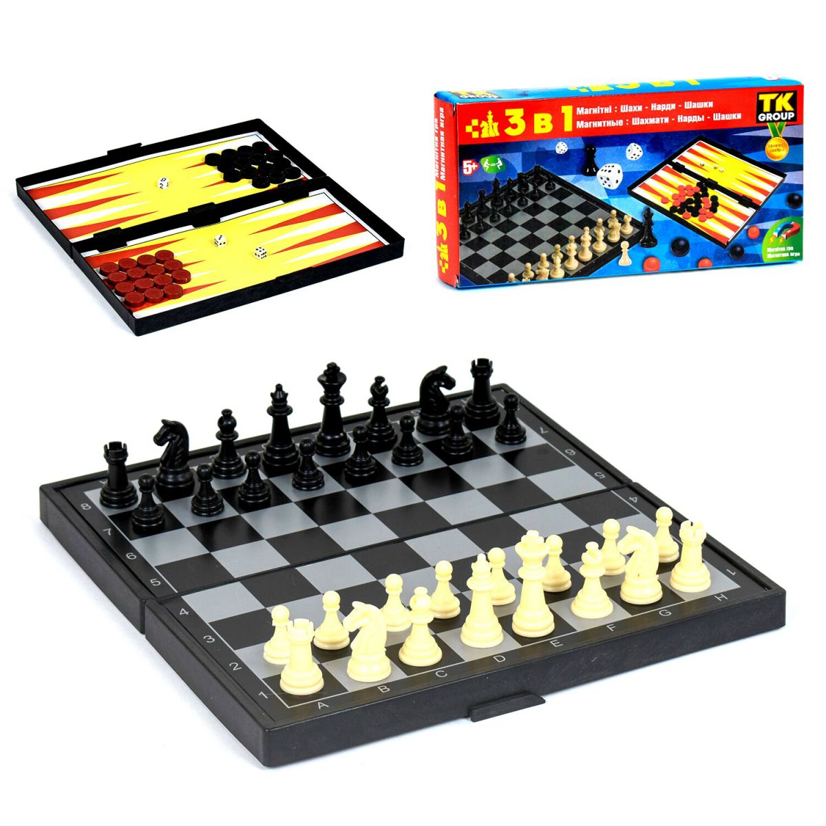 Шахматы магнитные "3 в1" ТК 23703 (36) "TK Group", в коробке [Коробка] - 6900067368133