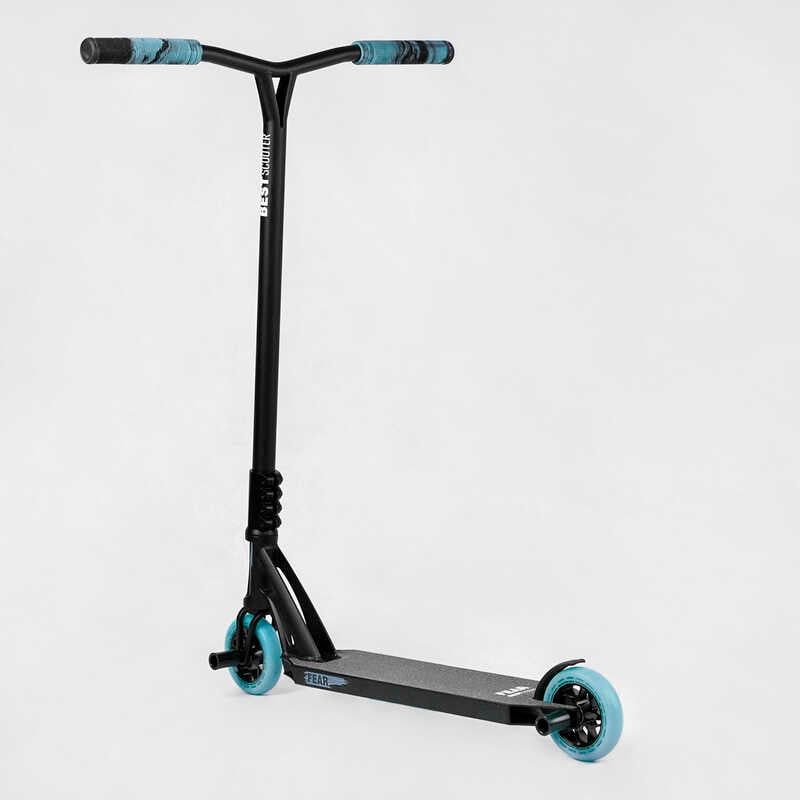 Самокат трюковий "Best Scooter" FEAR, SCS-система, ПЕГИ, алюмінієвий диск та дека, колеса PU, d=115 мм, ширина керма 58 см фото 12 Самокат трюковий "Best Scooter" FEAR, SCS-система, ПЕГИ, алюмінієвий диск та дека, колеса PU, d=115 мм, ширина керма 58 см фото 12