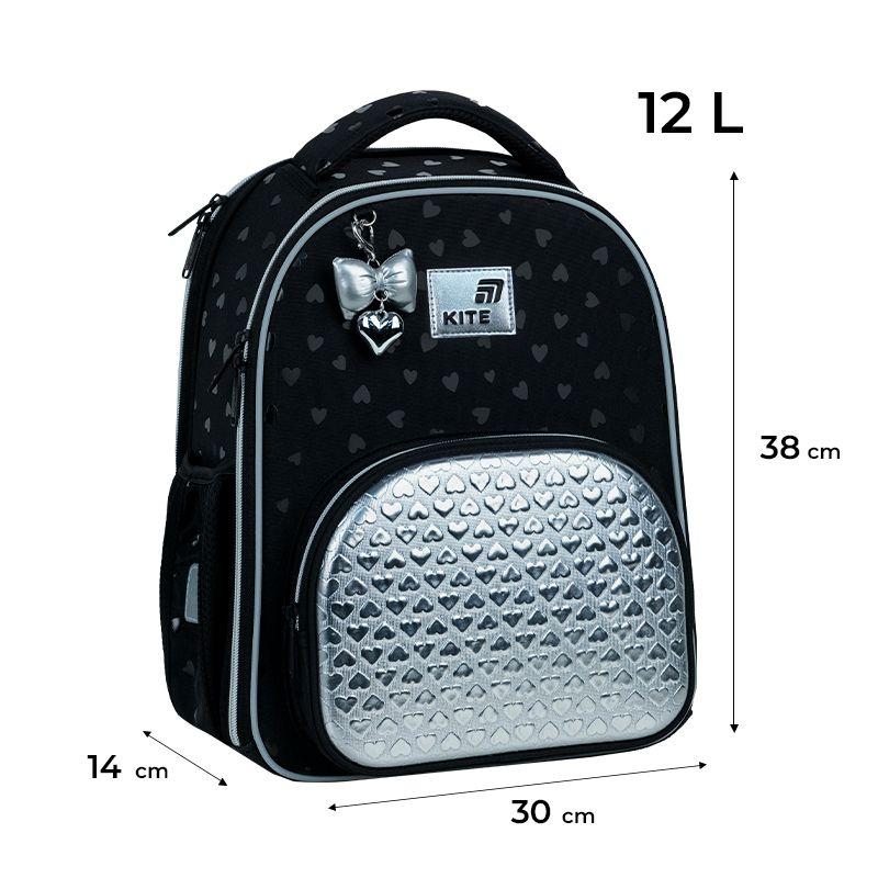 Рюкзак Kite Education каркасний 556 Black&Silver  фото 12