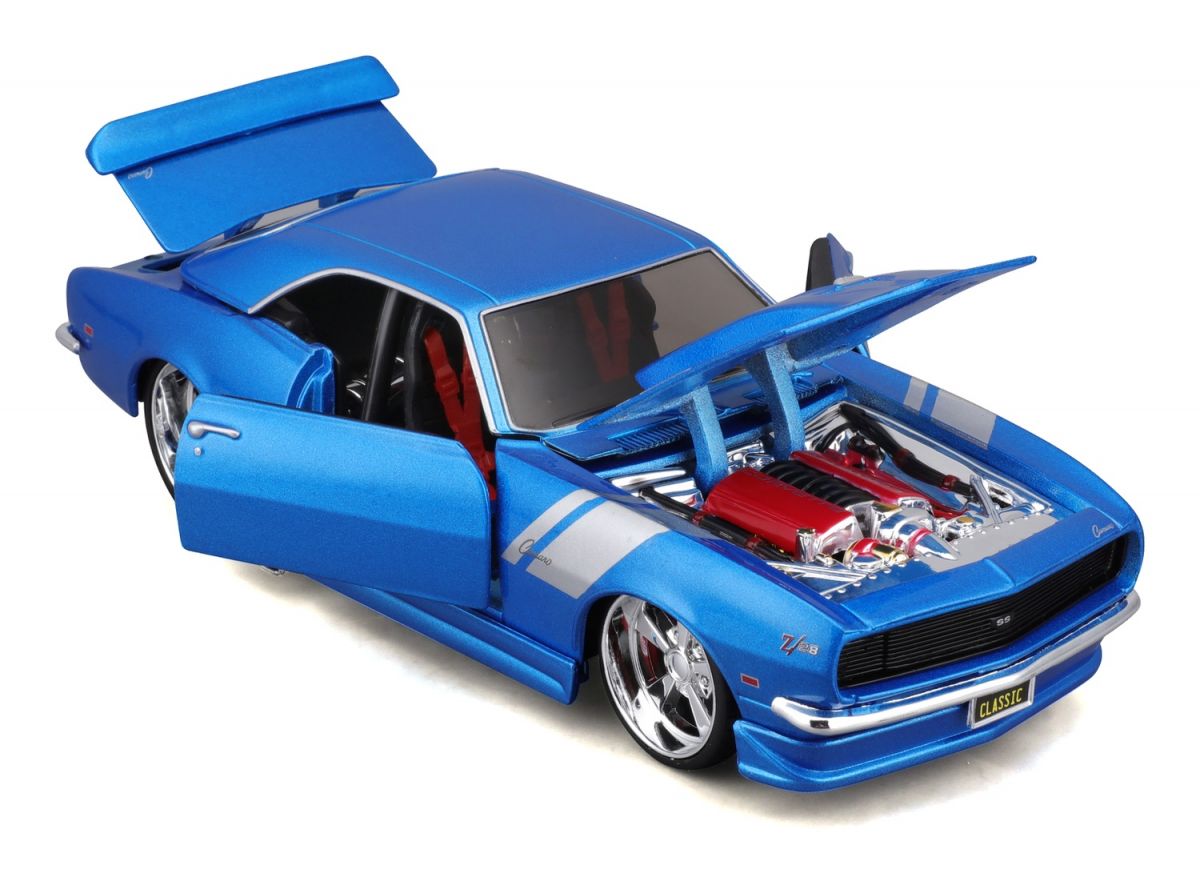 Машинка іграшкова 1968 Chevrolet Camaro Z/28, масштаб 1:24 синій  фото 12