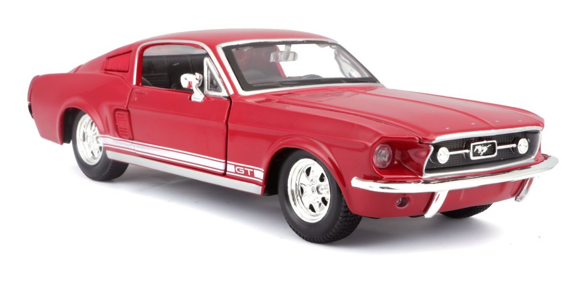 Машинка игрушечная 1967 Ford Mustang GT масштаб 1:24 красный  фото 12
