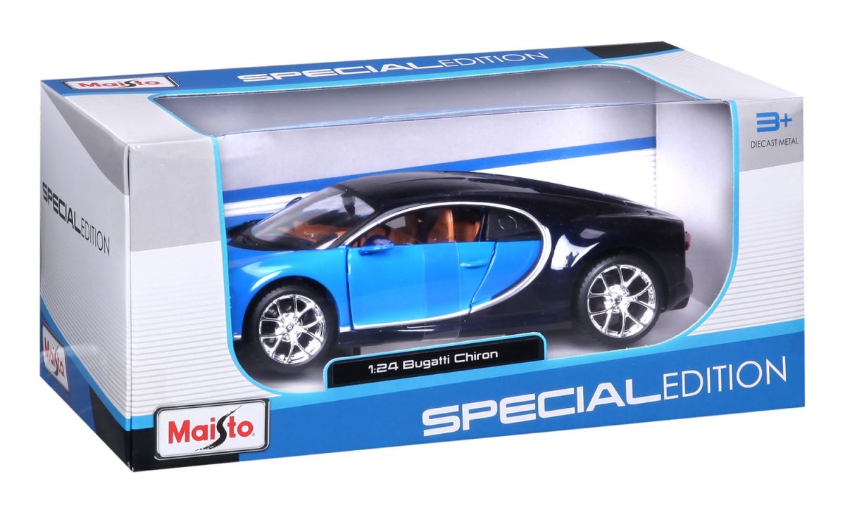 Автомодель в масштабе 1:24 - Bugatti Chiron синий металлик  фото 12