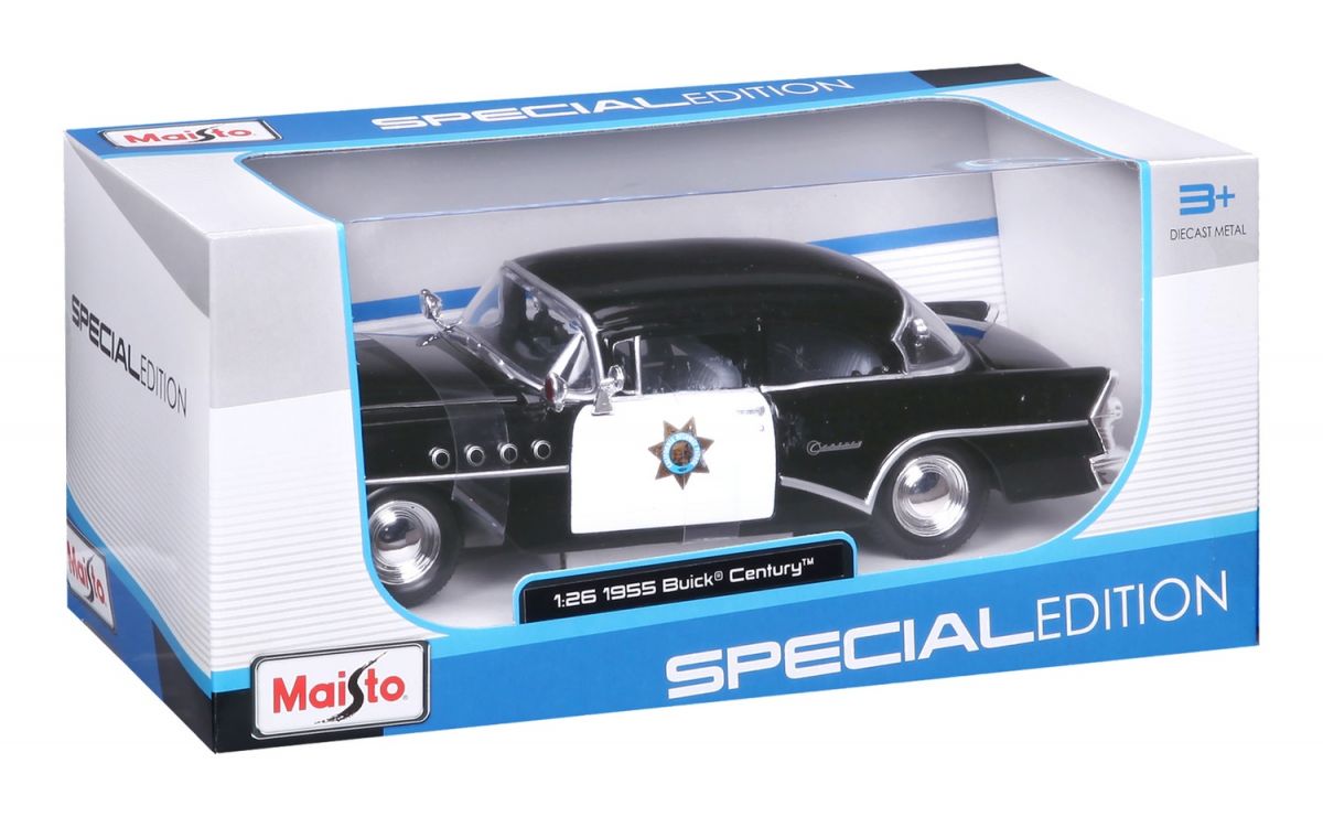 Автомодель в масштабе 1:26 - 1955 Buick Century черный  фото 12