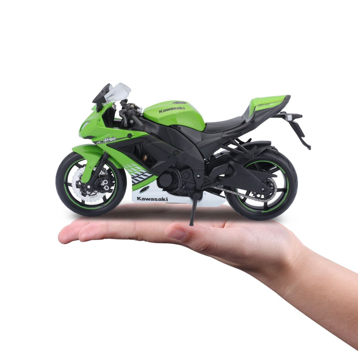 Мотоцикл игрушечный Kawasaki Ninja ZX-10R в масштабе 1:12  фото 12