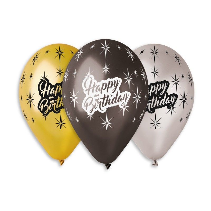 Шарик металлик 12" "HAPPY BIRTHDAY" (50 штук) Шарик металлик 12" "HAPPY BIRTHDAY" (50 штук)