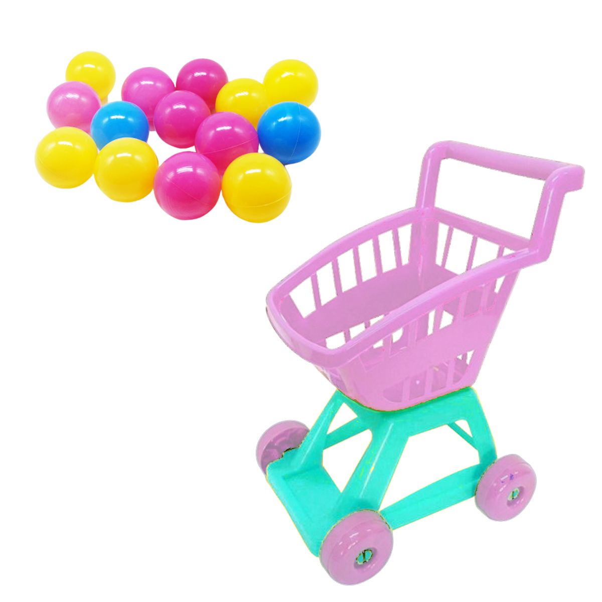 Візок з кульками (рожевий)