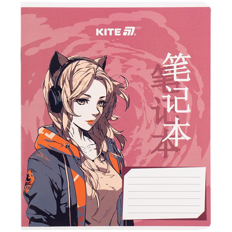 Зошит 18 арк. , кл. , гібр. лак + УФ лак, Kite Anime Зошит 18 арк. , кл. , гібр. лак + УФ лак, Kite Anime