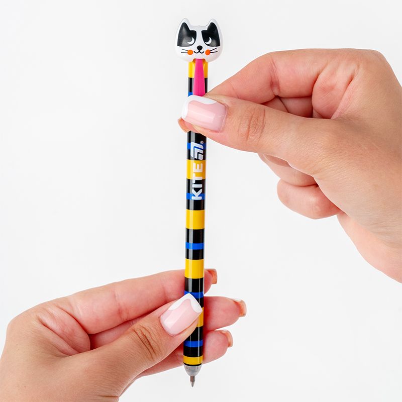 Ручка гелева автоматична «пиши-прай» Cats, синя  фото 13