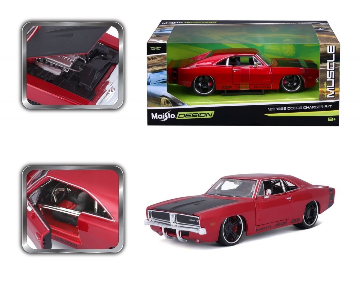 Автомодель в масштабі 1:24 - 1969 Dodge Charger R/T  фото 13